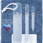 Conjunto de lixas de unhas de vidro tcheco genuíno – removedor de calos, manicure e pedicure, cuidados e arte profissionais de unhas, superfície de grão diferente gravada dupla face, toalha de algodão, qualidade superior da Gladzy