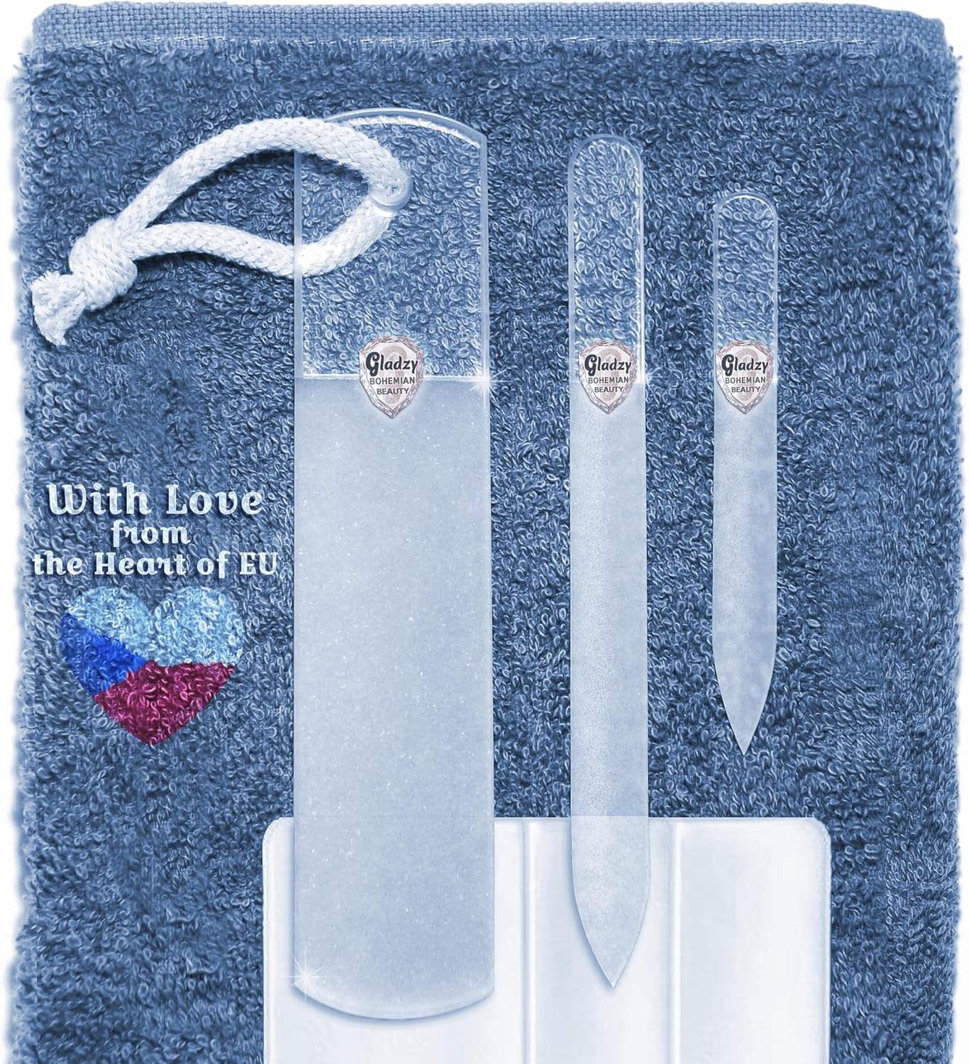 Conjunto-de-lixas-de-unhas-de-vidro-tcheco-genuino-–.jpg Conjunto de lixas de unhas de vidro tcheco genuíno – removedor de calos, manicure e pedicure, cuidados e arte profissionais de unhas, superfície de grão diferente gravada dupla face, toalha de algodão, qualidade superior da Gladzy