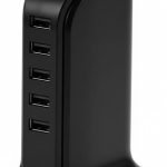 Estação De Carregamento Usb Com 5 Saídas 5v/4a (PRETO)