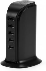 Estação De Carregamento Usb Com 5 Saídas 5v/4a (PRETO)
