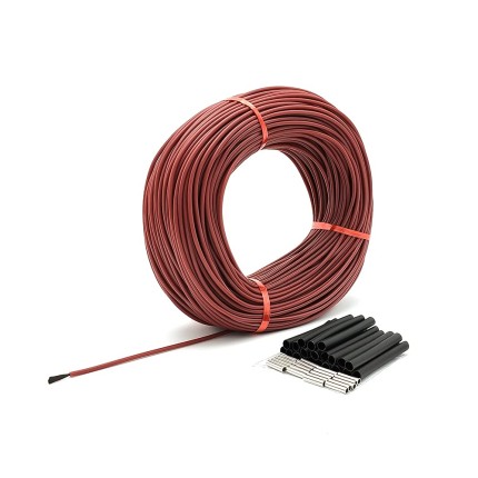 Fio de Aquecimento Fibra Carbono 12K 33Ω Temperatura Borracha Silício Longe Cabo Piso Quente