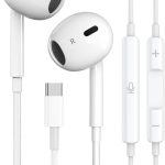 Fones de ouvido USB-C Compatível iPhone 16/15 Pro Max Plus, tipo C, com fio, microfone e controle remoto, para iPhone 16/15 Pro, iPad Pro, Galaxy S23/S22/S21/Ultra Note - Premium