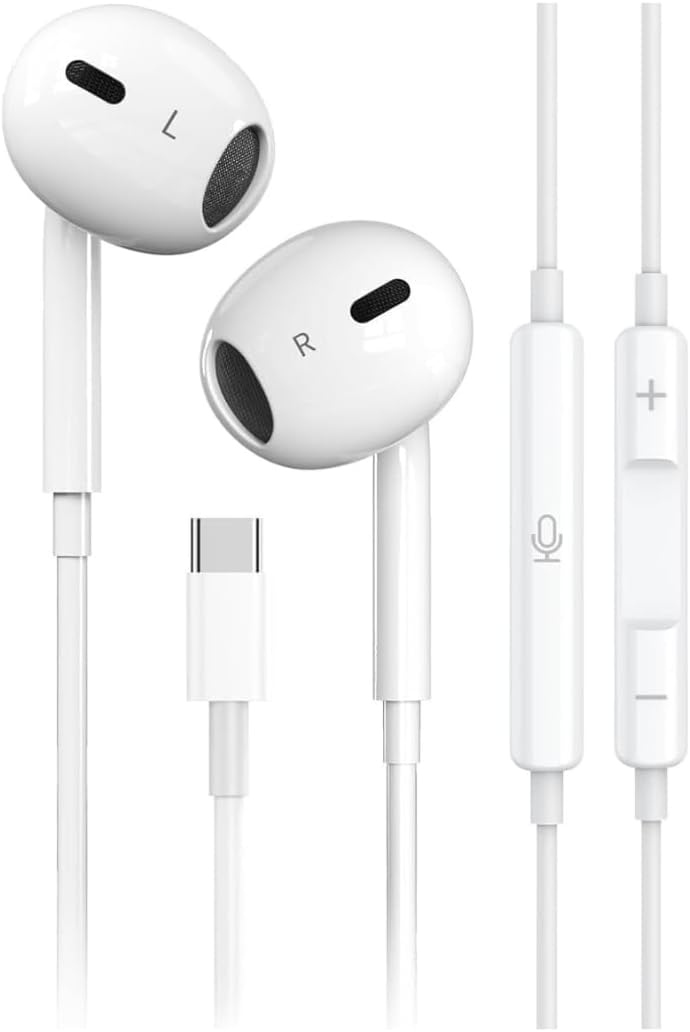 Fones-de-ouvido-USB-C-Compativel-iPhone-1615-Pro-Max-Plus.jpg Fones de ouvido USB-C Compatível iPhone 16/15 Pro Max Plus, tipo C, com fio, microfone e controle remoto, para iPhone 16/15 Pro, iPad Pro, Galaxy S23/S22/S21/Ultra Note - Premium