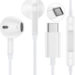Fones de ouvido USB C com fio USB C para iPhone 17 Pro Max/17 Air/16e/16 Pro Max/16 Plus, Samsung Galaxy A16/A17/S25FE/S25 Ultra/S24 Ultra/S23/S22, Tipo C, fones de ouvido estéreo HiFi