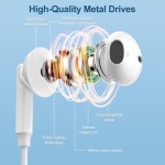 Fones de ouvido USB C com fio USB C para iPhone 17 Pro Max/17 Air/16e/16 Pro Max/16 Plus, Samsung Galaxy A16/A17/S25FE/S25 Ultra/S24 Ultra/S23/S22, Tipo C, fones de ouvido estéreo HiFi - Imagem 2