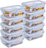 GATO PANDA Potes de Vidro Retangulares com Tampa Hermética, 640ml, Vidro Borossilicato, Kit com 4, 5, 6, 10 ou 12 Unidades (Branco)