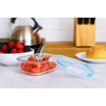 GATO PANDA Potes de Vidro Retangulares com Tampa Hermética, 640ml, Vidro Borossilicato, Kit com 4, 5, 6, 10 ou 12 Unidades (Branco) - Imagem 2