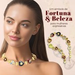Gargantilha Feminina "Roda da Fortuna" com Pingente Sagrado Coração – Estilo Medieval, Luxo Atemporal e Fé – Material Cobre – Acompanha Bolsa de Veludo - Imagem 2