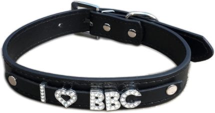 Gargantilha de couro sintético vegano preto tipo bondage BDSM com strass estilos variados