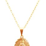 Genérico, Colar Cordão Corrente Correntinha Gargantilha Feminina e Pingente Nossa Senhora das Graças Banhado a Ouro 18k