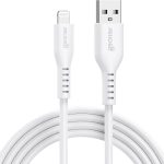 Geonav Cabo de Silicone USB-A para Lightning, carregamento até 12W, Silicone resistente, 1,5m, ESLISWT, Branco
