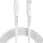 Geonav Cabo de Silicone USB-C para Lightning, carregamento até 38W, Silicone resistente, 1,5m, ESLICSWT, Branco