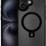 Gshield Capa Case Capinha de TPU + Policarbonato Fosco Translúcido com Suporte Stand Anel Magnético, Dual Ring (iPhone 16)