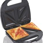 Hamilton Beach Máquina de sanduíche elétrica e torradeira faz omeletes e queijo grelhado, 10 cm, fácil de guardar, preto (25430)