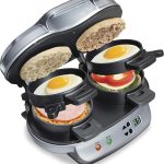 Hamilton Beach Sanduicheira dupla para café da manhã com temporizador, prata (25490A)