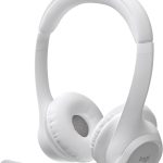 Headset Sem Fio Logitech Zone 300 Com Microfone Flip-to-Mute com Cancelamento de Ruído, Conexão Bluetooth, Bateria Recarregável via USB-C e Almofadas Confortáveis - Branco
