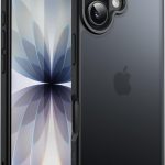 JETech Capa Fosca para iPhone 17 6,3 Polegadas, Proteção Contra Quedas de Nível Militar, Case Minimalista com Parte Traseira Translúcida Matte, Anti-Impressão Digital (Preto)