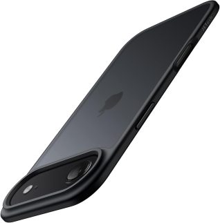 JETech Capa Fosca para iPhone Air, Proteção Contra Quedas de Nível Militar, Case Minimalista com Parte Traseira Translúcida Matte, Anti-Impressão Digital (Preto)