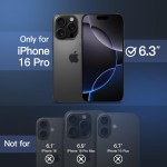 JETech Capa Magnética para iPhone 16 Pro 6,3 Polegadas Compatível com MagSafe, Case de Telefone Fina e à Prova de Choque com Capinha Parte Traseira Fosca Translúcida (Preto) - Imagem 2
