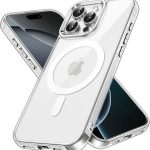 JETech Capa Magnética para iPhone 16 Pro Max 6,9 Polegadas Compatível com MagSafe, Case Protetora de Telefone à Prova de Choque, Capinha Parte Traseira Transparente Anti-Riscos (Claro)