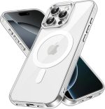 JETech Capa Magnética para iPhone 16 Pro Max 6,9 Polegadas Compatível com MagSafe, Case Protetora de Telefone à Prova de Choque, Capinha Parte Traseira Transparente Anti-Riscos (Claro)