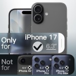 JETech Capa Magnética para iPhone 17 6,3 Polegadas Compatível com MagSafe, Case de Telefone Traseira Fosca Translúcida, Fina e Minimalista À Prova de Choque (Preto) - Imagem 2