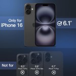JETech Capa Matte para iPhone 16 6,1 Polegadas, Case Proteção Contra Quedas de Nível Militar à Prova de Choque, Capinha Traseira Translúcida Fosca, Anti-Impressão Digital (Preto) - Imagem 2