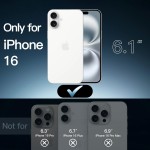 JETech Capa para iPhone 16 6,1 Polegadas, Case Protetora de Telefone à Prova de Choque, Anti-Amarelecimento, Capinha Parte Traseira Transparente Anti-Riscos (Claro) - Imagem 2
