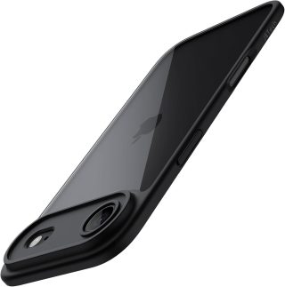 JETech Capa para iPhone Air, Case Protetora de Telefone à Prova de Choque, Estrutura de TPU Fosco de Cor Sólida, Parte Traseira Transparente Anti-Riscos (Preto)