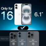 JETech Película de Vidro Temperado para iPhone 16 6,1 Polegadas, Protetor de Tela com Ferramenta de Fácil de Instalar, Amigável ao Caso, HD Transparente, Pacote com 3 - Imagem 2