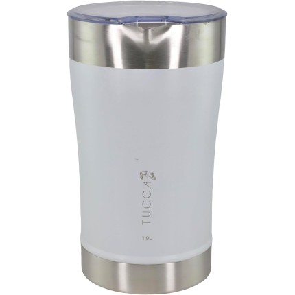 Jarra Térmica 1.9L Inox Tucca Hibisco Mantém Temperatura Quente Frio Alça Ergonômica Prática Durável Luxo Premium Design Minimalista (Branco)