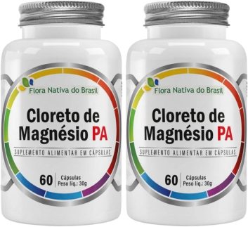 KIT 2X Cloreto de Magnésio PA 60 Cápsulas - Flora Nativa