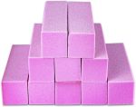 Kit 10 Lixa Bloco Rosa Polidora Fecha Poros Polir Unhas