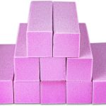 Kit 10 Lixa Bloco Rosa Polidora Fecha Poros Polir Unhas