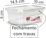 Kit 10 Potes BPA Free 400ml Hermético Para Freezer e Microondas com Travas
