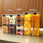 Kit 10 Potes Herméticos Organizadores Empilháveis para Mantimentos - Pote Hermético BPA Free - Utensílios para Cozinha, Armário, Alimentos, Porta Mantimentos, Empilhável - Imagem 2