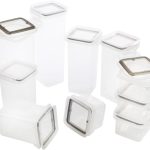 Kit 10 Potes Herméticos com Trava Quadrado Plástico, Plasútil