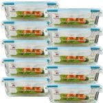 Kit 10 Potes de Vidro Herméticos 640ml com Vedação Total e 4 Travas – Conserva Alimentos Frescos por Muito Mais Tempo!