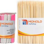 Kit 100 Lixas Unha Mini + 100 Palitos Manicure Pedicure Podóloga Descartável Profissional Salão Brinde Marca MONOLO MULTISHOP (Rosa)