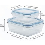 Kit 2 Potes Herméticos Retangulares de Vidro com Vedação Aqua, 640ml e 1040ml, Compatível com Micro-ondas e Freezer - Imagem 2
