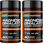 Kit 2 Potes Magnesio Dimalato Bisglicinato 120 Cápsulas 500mg zuchetti nutrition capsula
