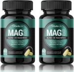 Kit 2x Magnesio Mag 3 Dimalato Treonato Glicina Magnesium 1000mg 100% Puro 60 Comprimidos Mastigaveis Sem Glúten Sabor Maracujá