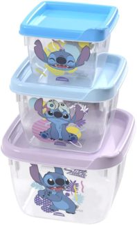 Kit 3 Potes Quadrados Stitch Plasútil
