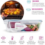 Kit 3 Potes de Vidro Retangular com Tampa Hermética 2260ml (Azul) - Imagem 2