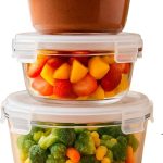 Kit 3 Potes de Vidro com Tampa Herméticos, 400ml, 650ml, 1000ml, Transparente, Resistente a Temperatura, para Freezer, Forno e Micro-ondas, Marmita - Cozinha e Organização