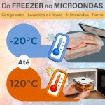 Kit 4 Potes Herméticos Retangulares com Vedação em Silicone – Conserva Alimentos, Livre de BPA, Empilhável e Transparente para Despensa e Geladeira - Imagem 2