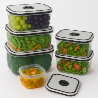 Kit 5 Potes Herméticos para Geladeira com Tampa Plástica Transparente - Armazena Alimentos, Antivazamento, Ideal para Freezer/Microondas, Livre de BPA, Perfeitos para Frutas, Legumes e Refeições