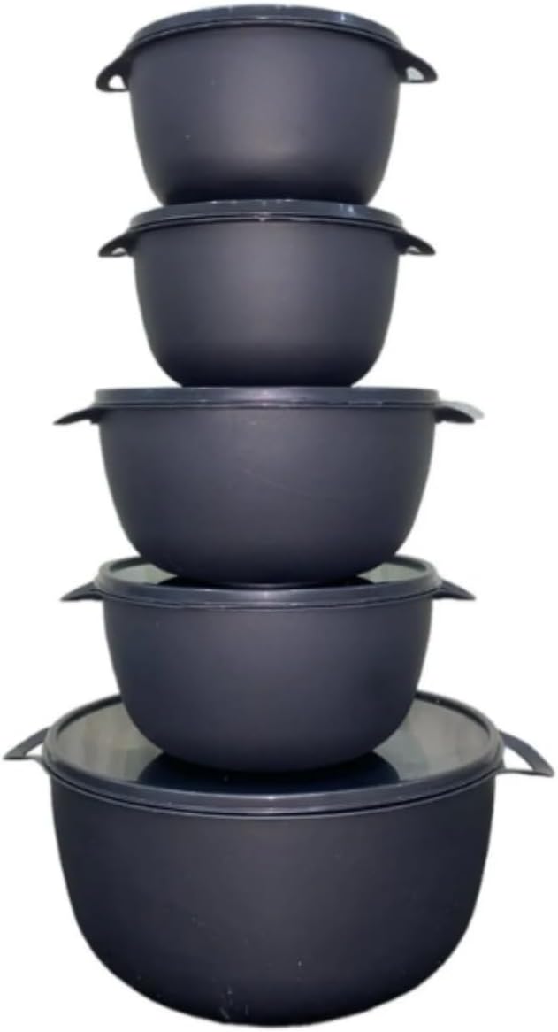 Kit-5-Potes-Plastico-Redondos-Bowl-Livre-Bpa-3-Tamanhos.jpg Kit 5 Potes Plastico Redondos Bowl Livre Bpa 3 Tamanhos, Vasilha com Tampa (Preto)