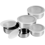 Kit 5 Potes de Aço Inox com Tampa Hermetica, Versatil, Empilhavel e Facil de Limpar, Livre de BPA, Duravel - Imagem 2