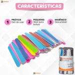 Kit 500 Lixas Unha Mini Descartáveis Monolo Multishop (Multicolorido, 8 cm, Grão 100/180, 500 unidades) - Imagem 2